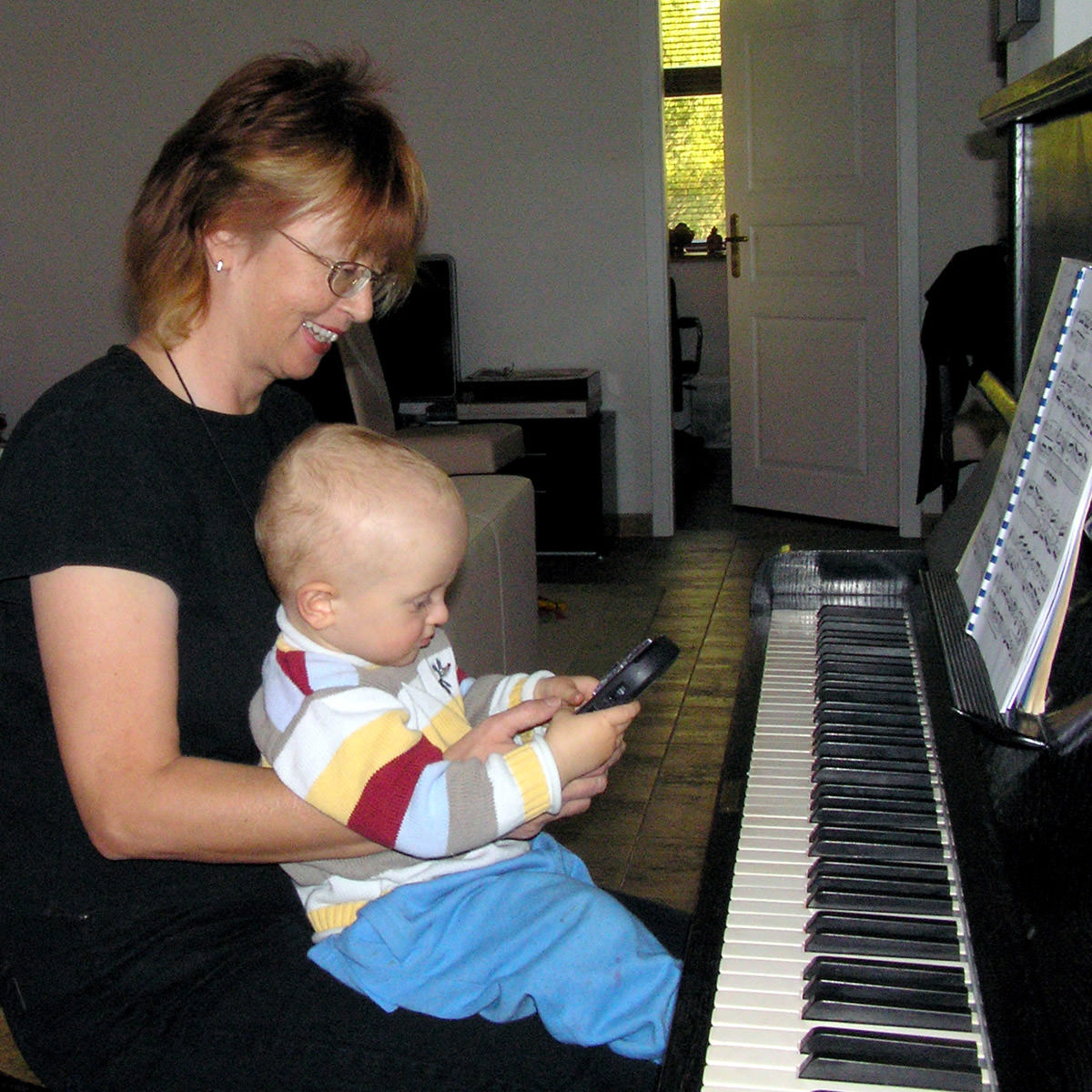 Zahradníková with her grandson, Timur.