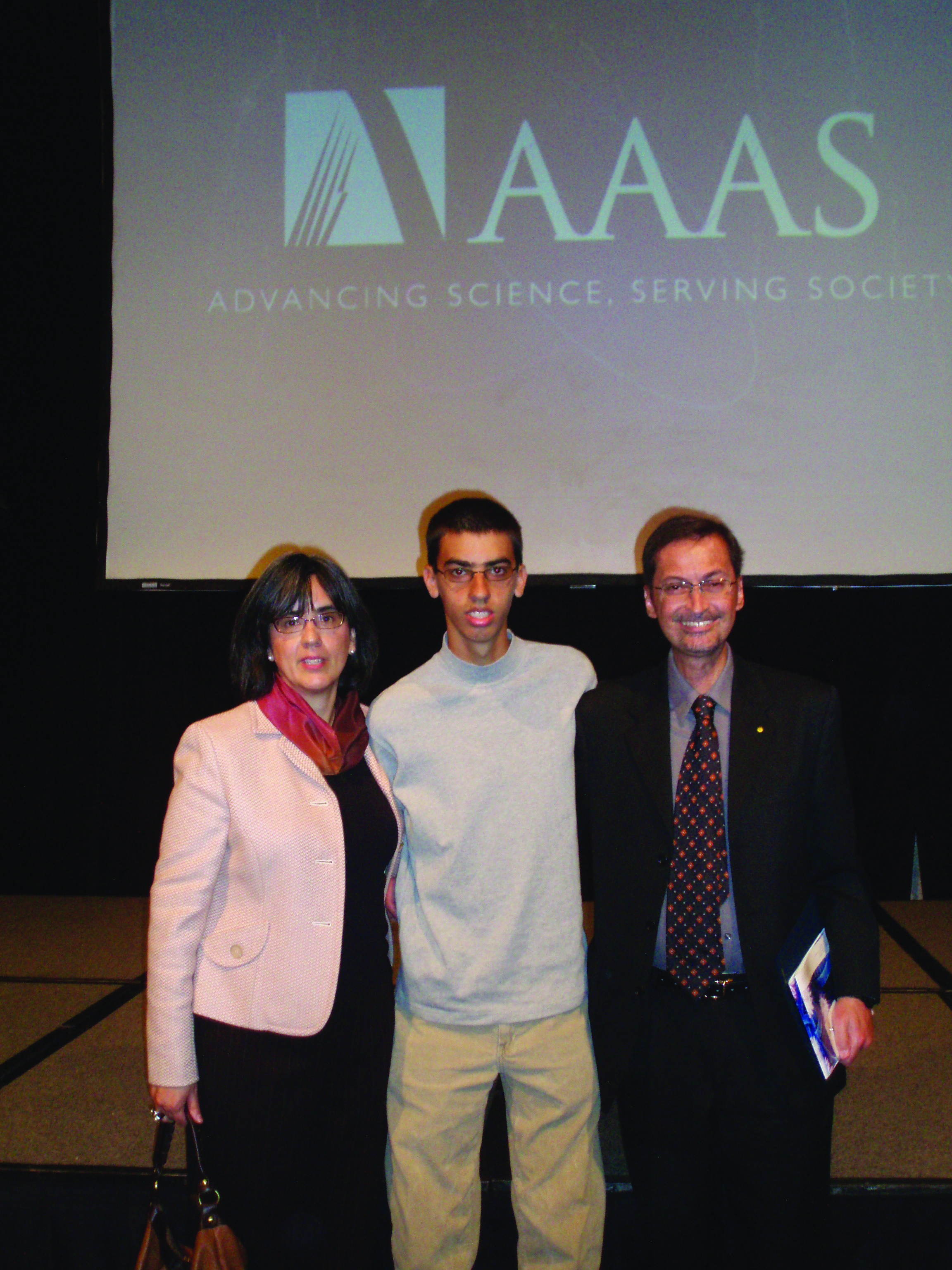 Morikis with his family when he was named an AAAS Fellow in 2007.