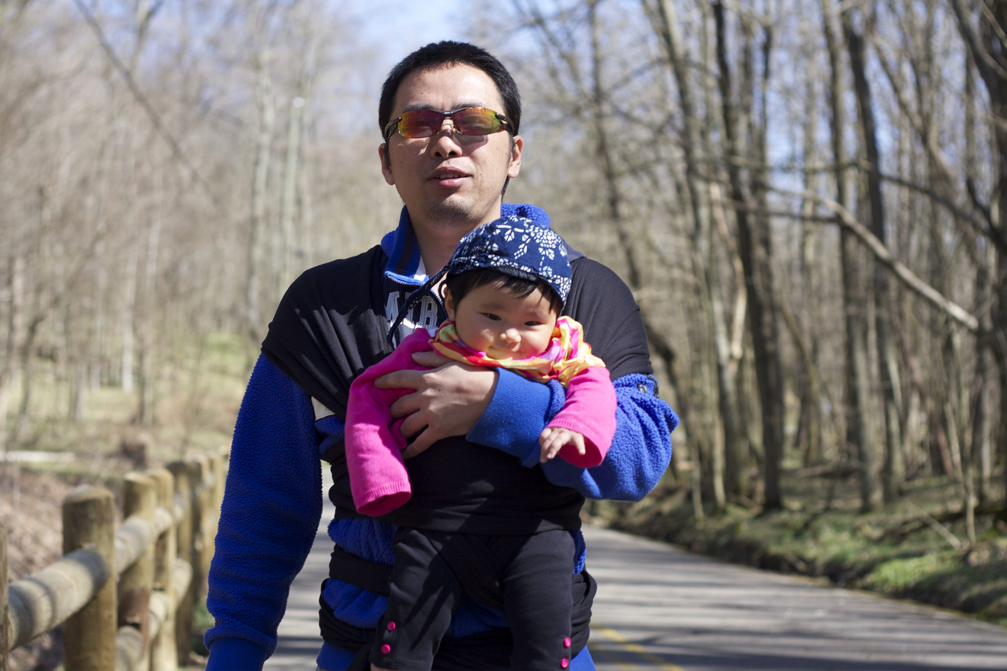 Peng and his daughter, Amy, hiking Radnor Lake in Nashville.