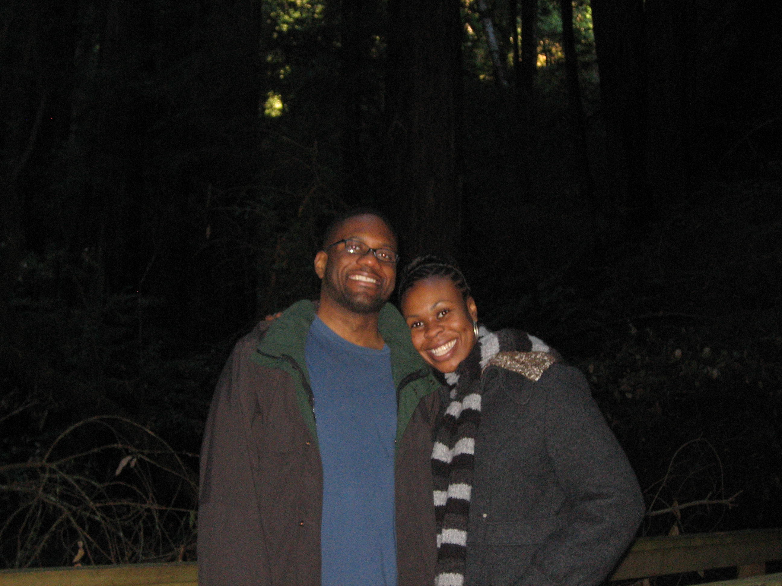 Thorpe and his wife Triscia hiking in the Muir Woods in California.