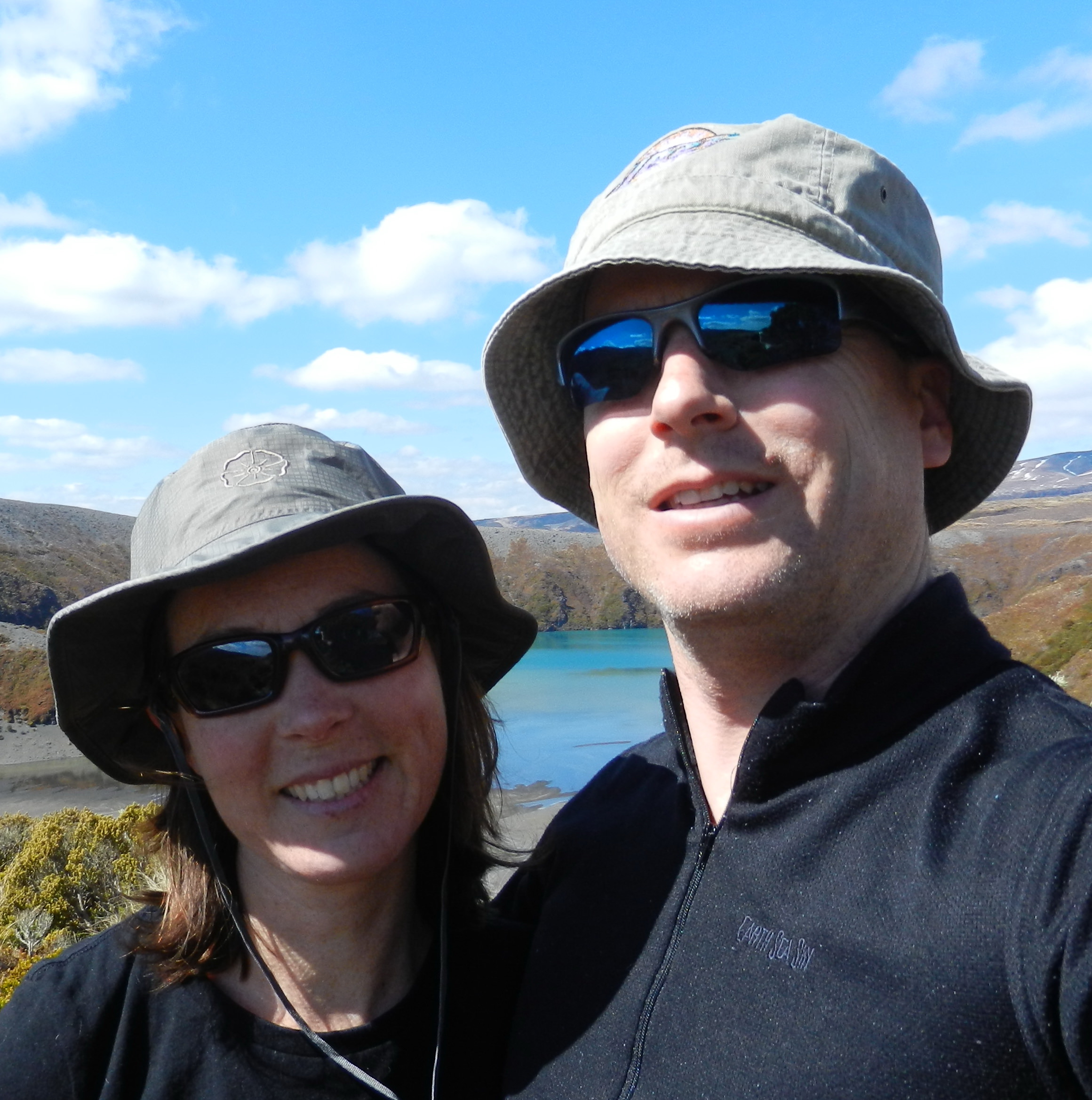 Dalziel and her husband Brent at the Tongariro National Park in New Zealand