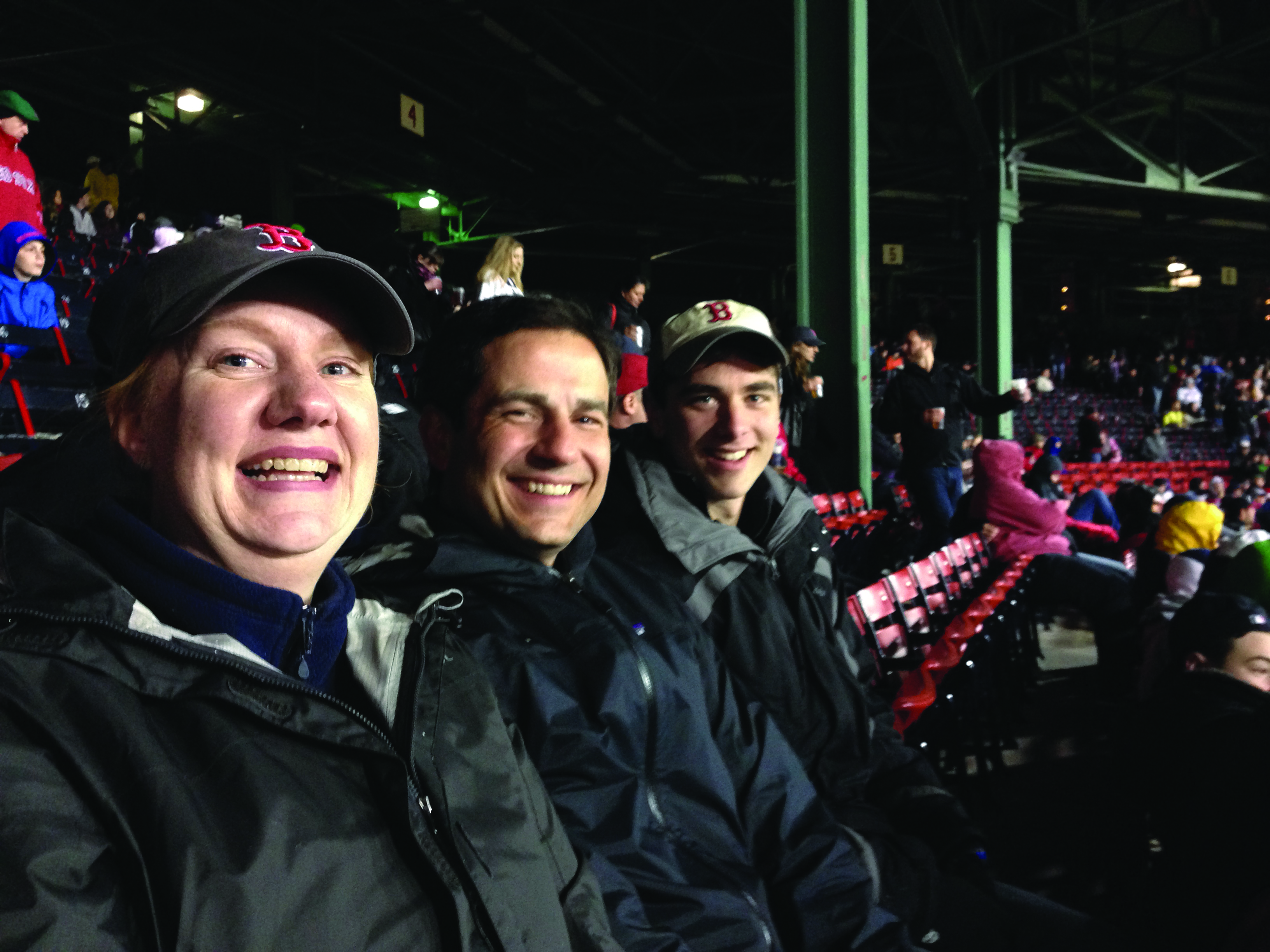 Knee and her biology team at a Boston Red Sox game.