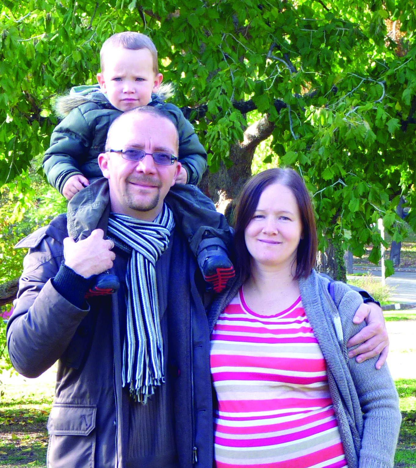 Mihály Kovács with his wife,  Judit Tóth, and their son, Géza.