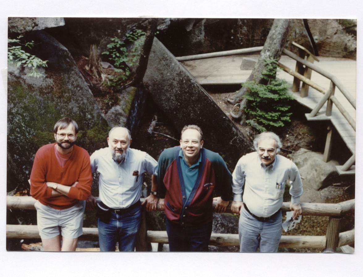 Prochaska at the Bioenergetics Gordon Conference in 1990 (left to right: Prochaska, C. Cunningham, R. Kaplan, M. Amzel).