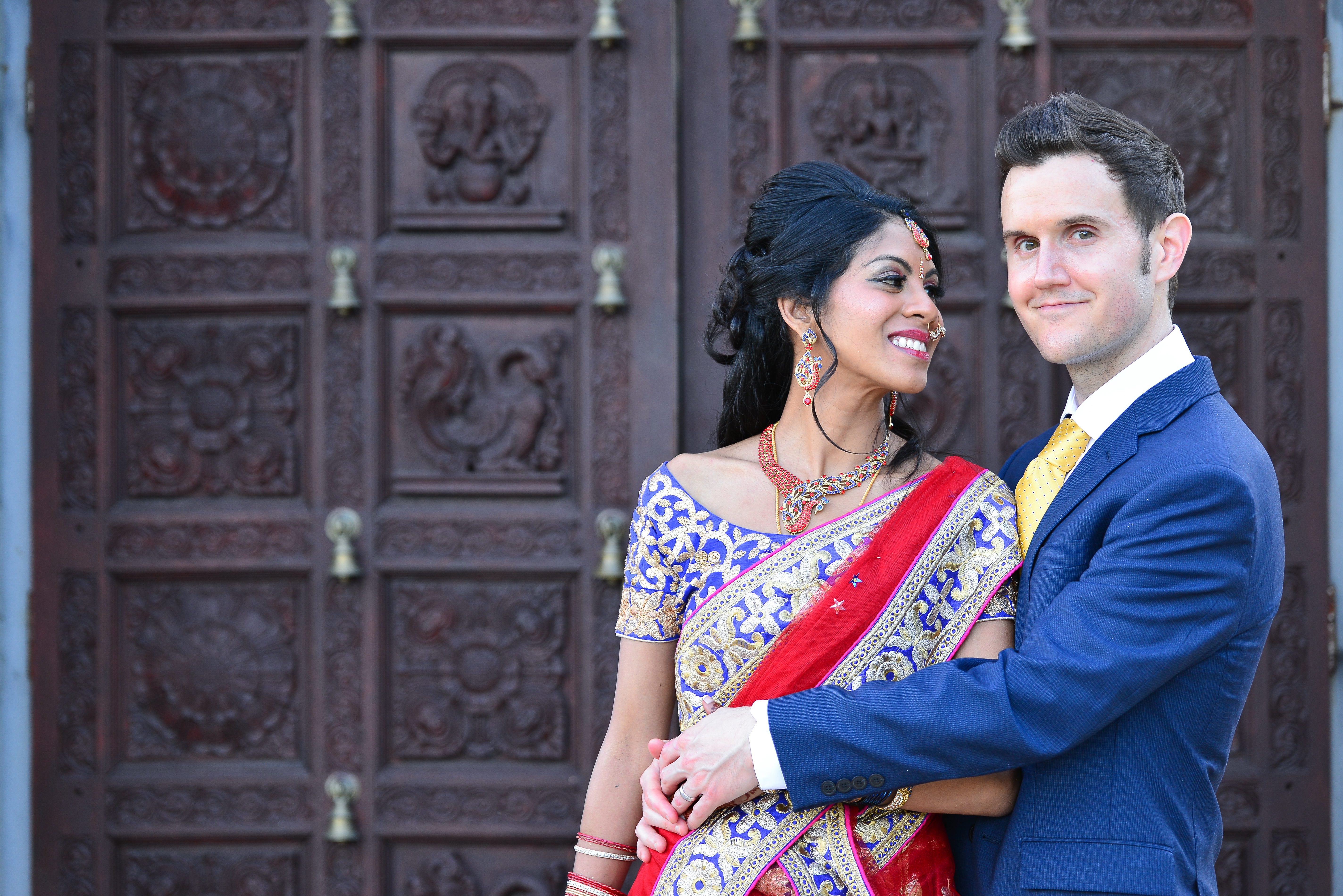 Sivakumaran and her husband on their wedding day