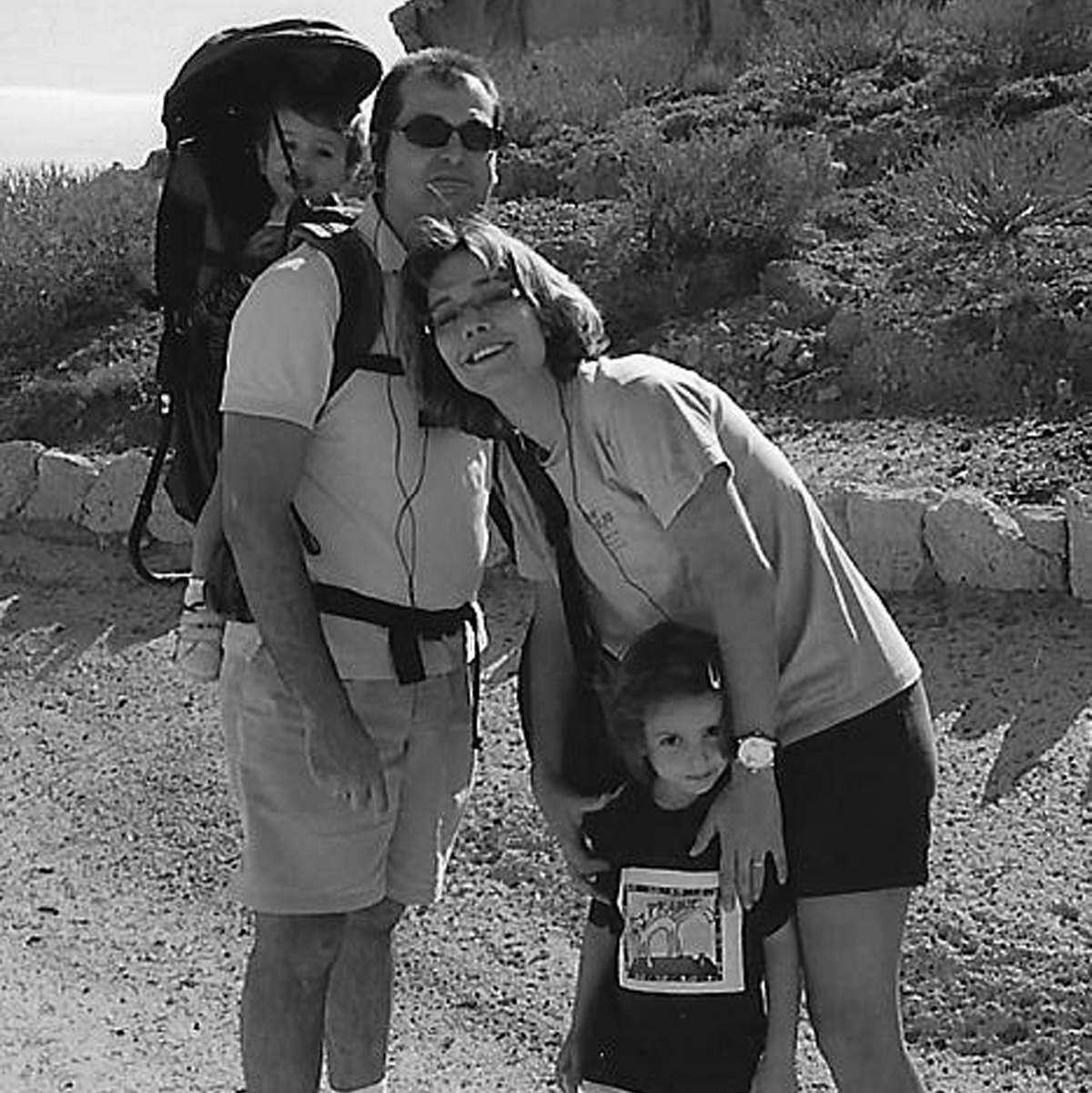 Giraldez hiking with her family.