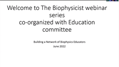 Building a Network of Biophysics Education -...