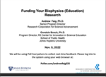 Webinar 8: Funding Sources for Biophysics Research - Biophysicist Webinar Series 2022 (#8)