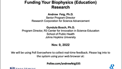 Webinar 8: Funding Sources for Biophysics...